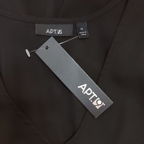 Apt. 9 Black Asymmetrical Flowy Tank Medium - Picture 4 of 5